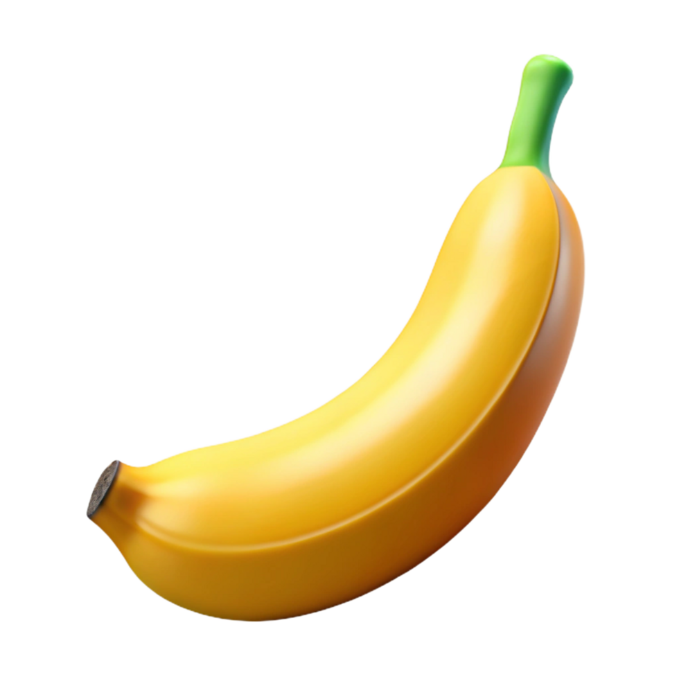 timeless impressionist Single ripe banana NO BACKGROUND with Transparent Background. refined png