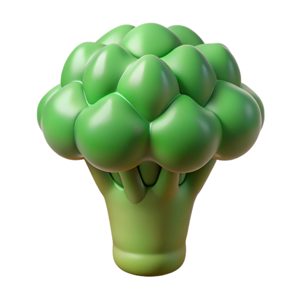 whimsical magnificent Broccoli floret NO BACKGROUND with Transparent Background. refined png