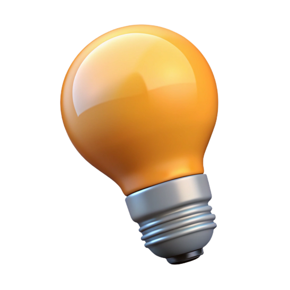 playful impressive A single lightbulb, LED style. NO BACKGROUND with Transparent Background. exclusive png