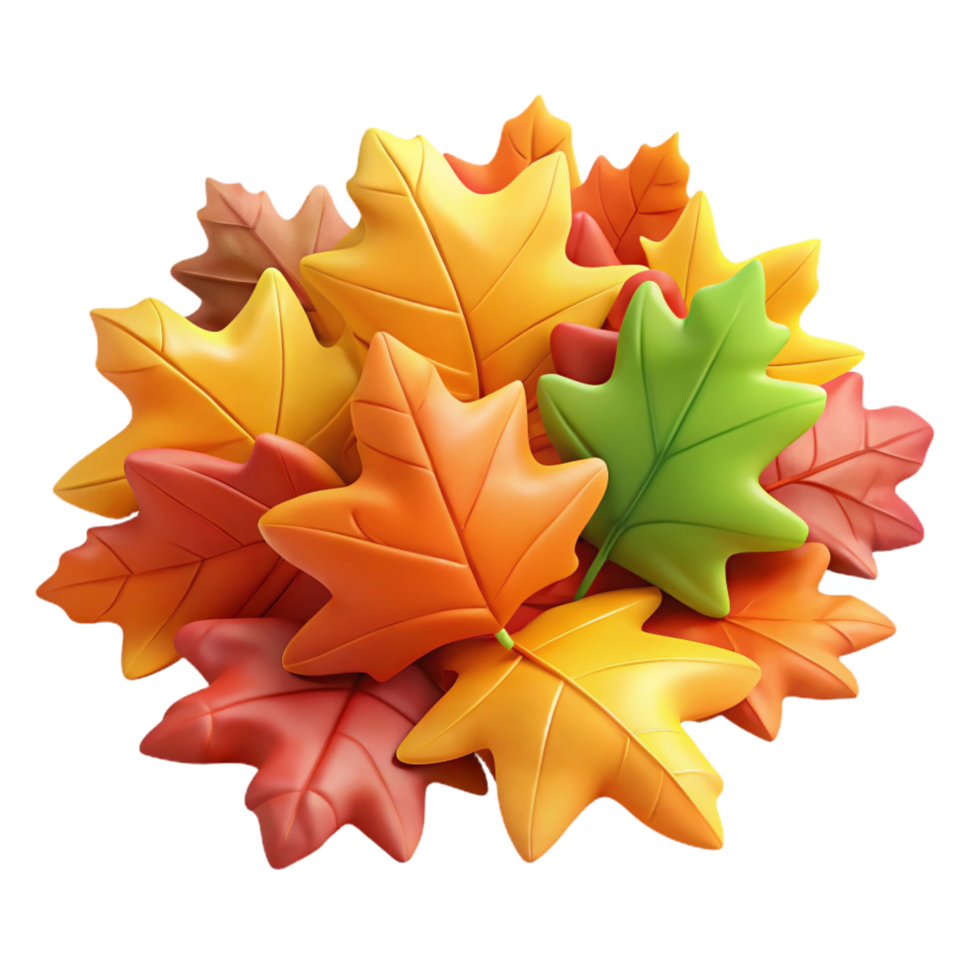 standout vintage Pile of colorful autumn leaves NO BACKGROUND with Transparent Background. expertly shot png