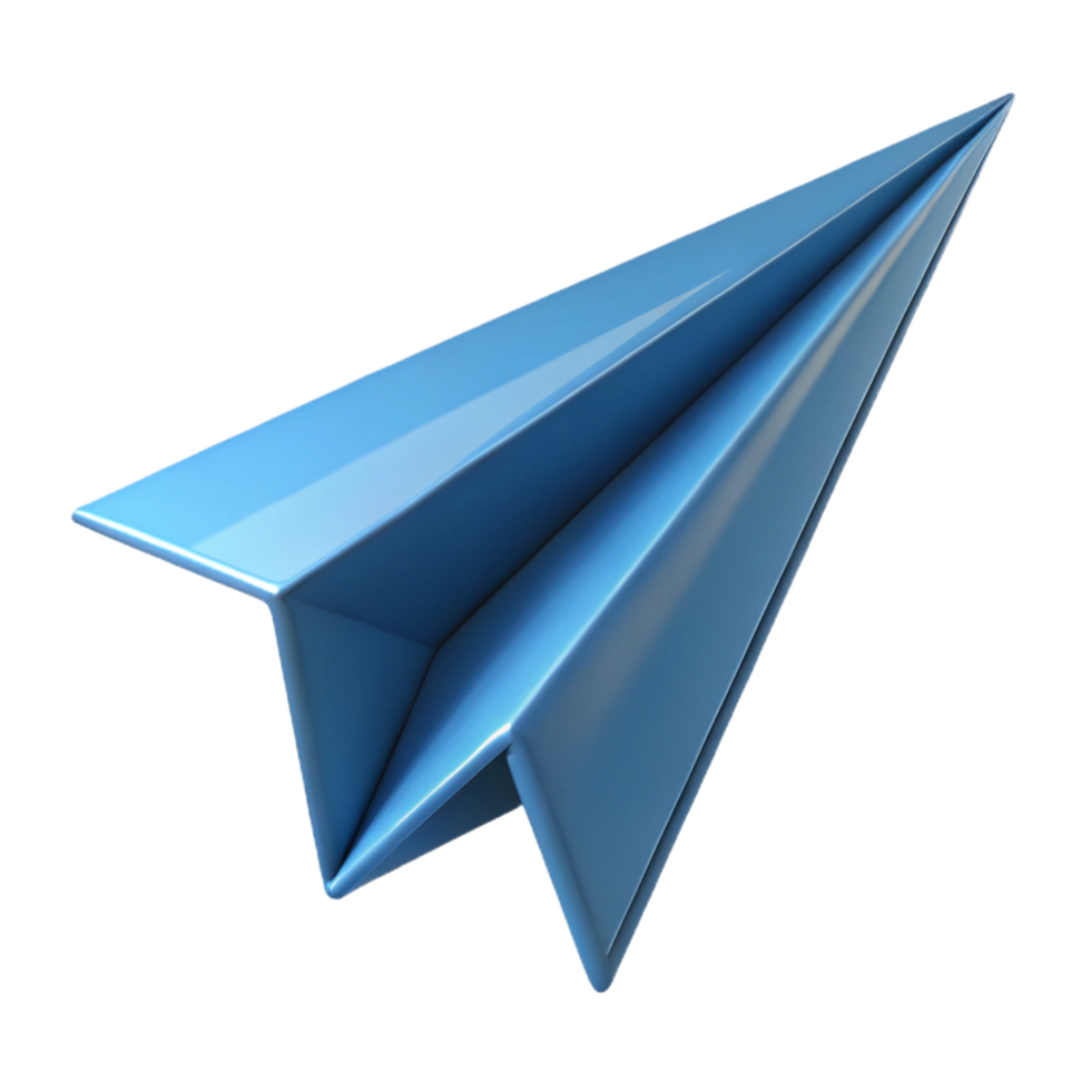 splendid memorable A single, stylized paper airplane. NO BACKGROUND with Transparent Background. png