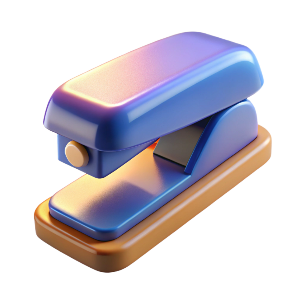 vibrant tranquil minimalist A stylized stapler. NO BACKGROUND with Transparent Background. sharp png