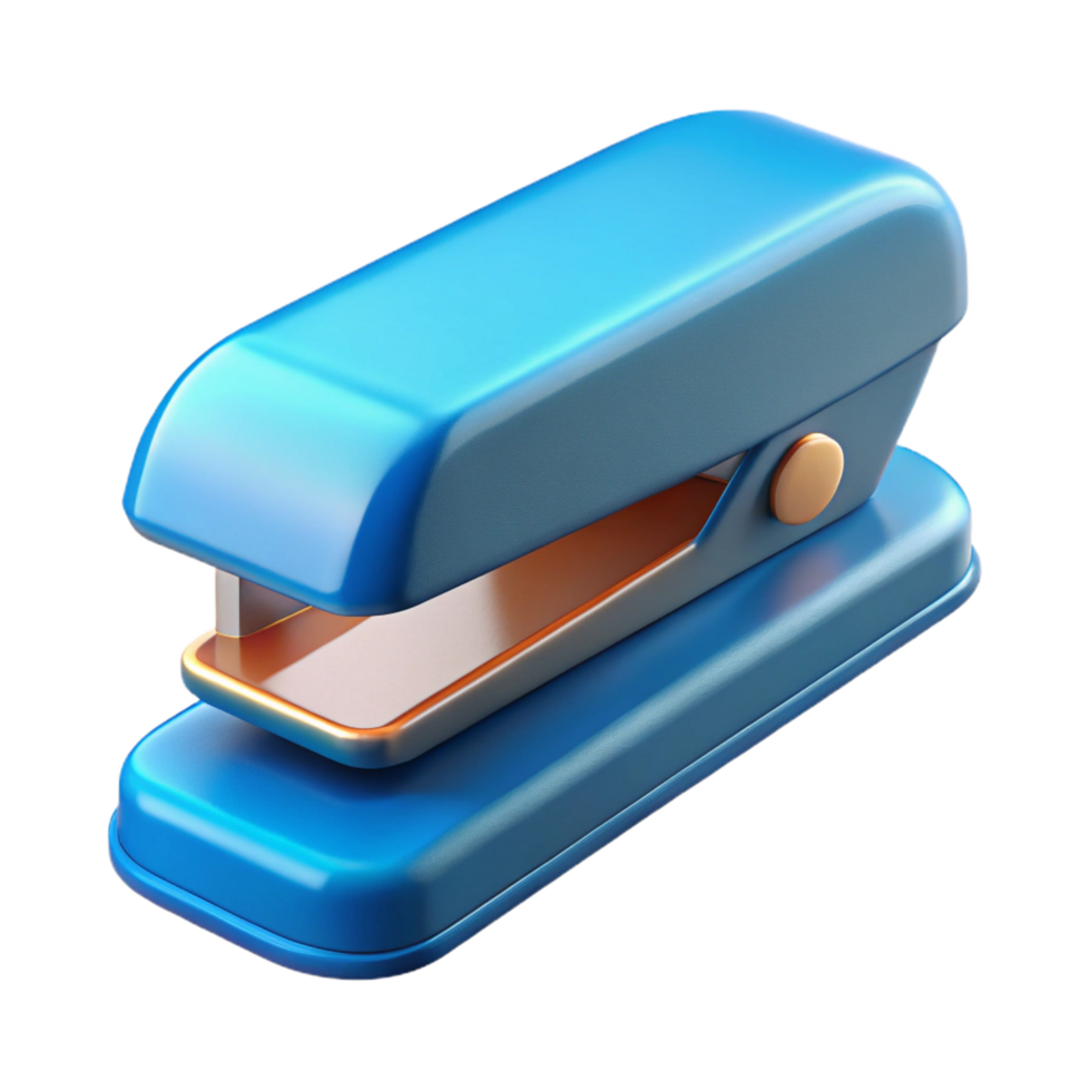 reflective majestic A stylized stapler. NO BACKGROUND with Transparent Background. expertly shot png