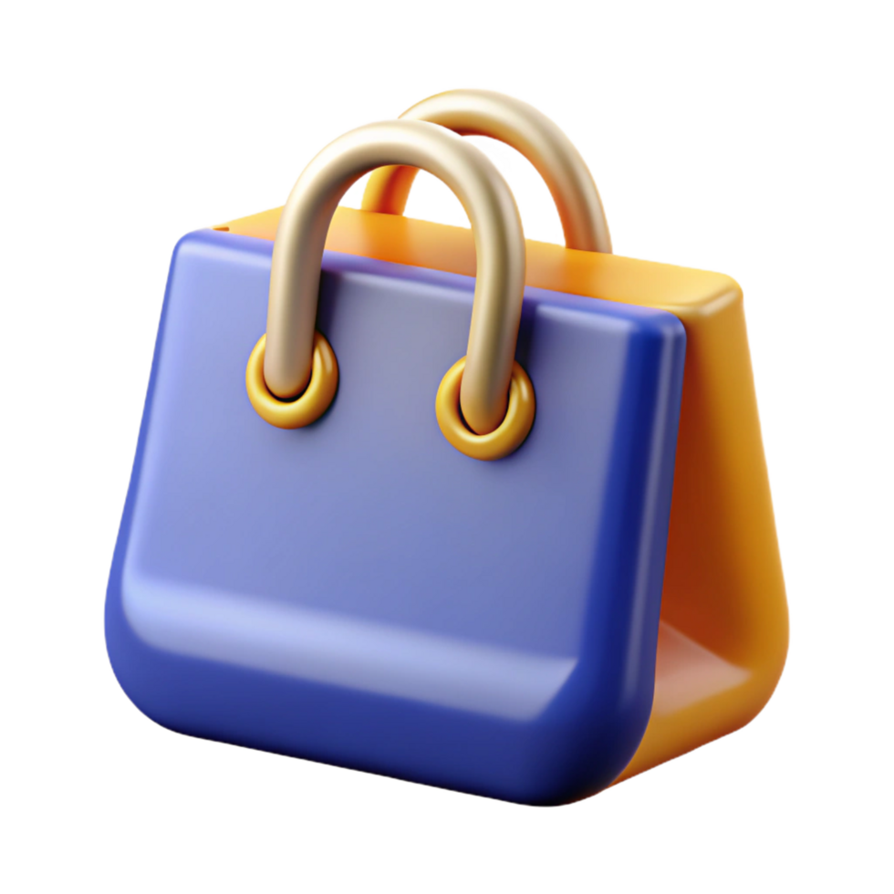 pristine joyful impressionist A stylized shopping bag icon. NO BACKGROUND with Transparent Background. detailed png