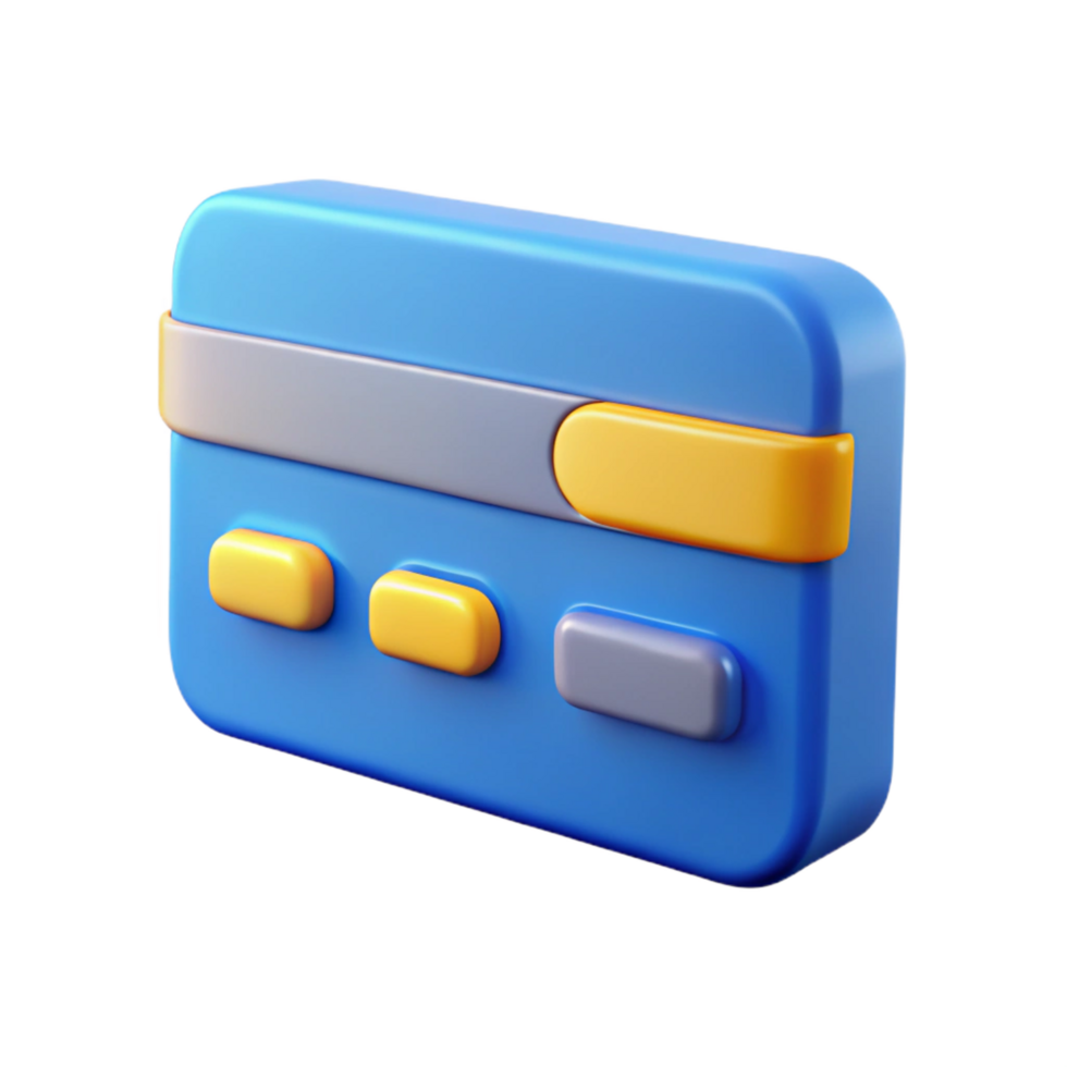 vibrant impressionist A stylized credit card icon. NO BACKGROUND with Transparent Background. 8K png