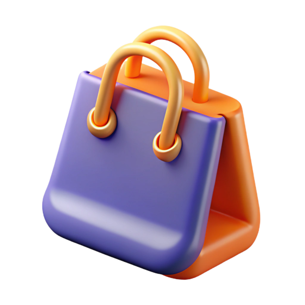 sumptuous timeless A stylized shopping bag icon. NO BACKGROUND with Transparent Background. png