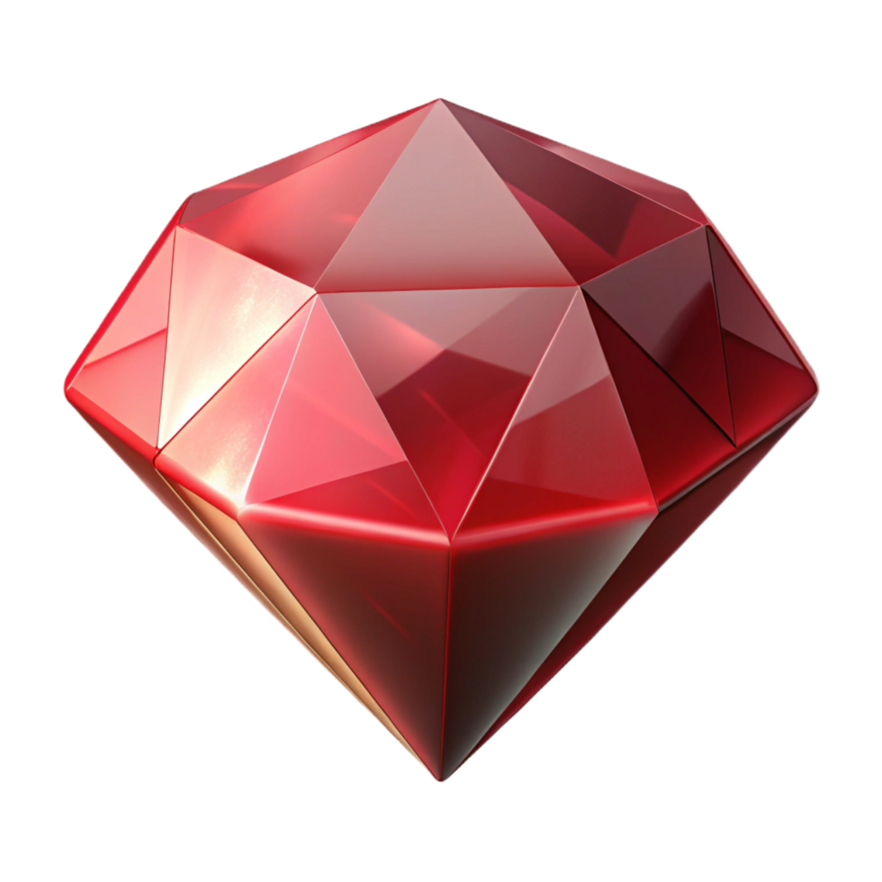 wonderful avant-garde A single, perfect ruby, gleaming, NO BACKGROUND with Transparent Background. high resolution png