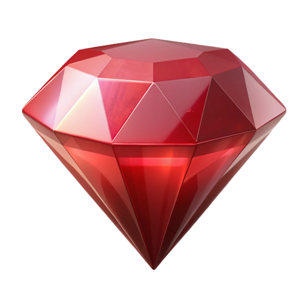 pristine inspired A single, perfect ruby, gleaming, NO BACKGROUND with Transparent Background. png