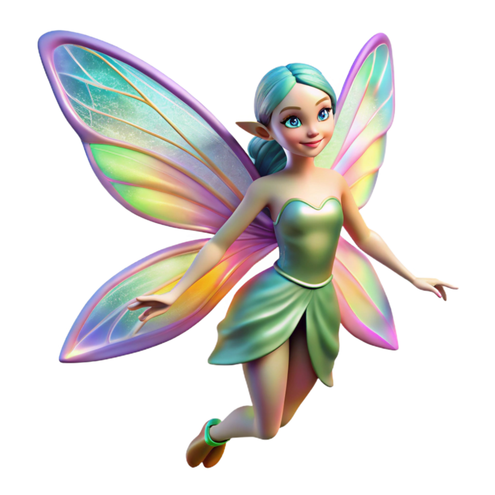 passionate extraordinary A beautiful fairy, with iridescent wings, NO BACKGROUND with Transparent Background. handcrafted png