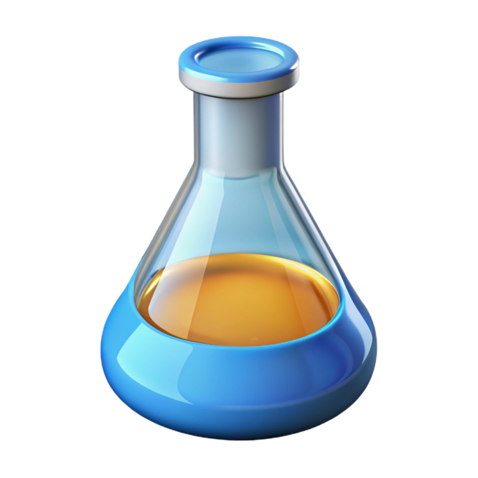 stunning classic A laboratory beaker. NO BACKGROUND with Transparent Background. 4K png