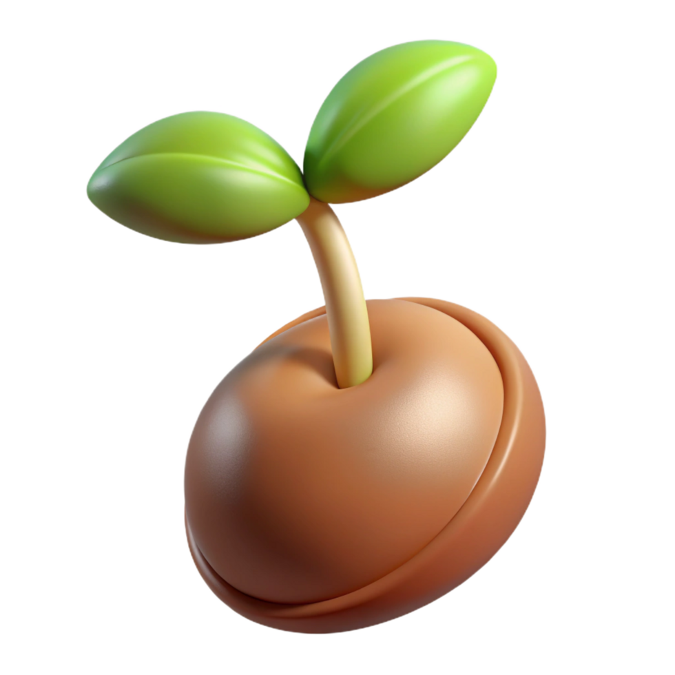 impressive bold creative Close-up of a sprouting seed NO BACKGROUND with Transparent Background. 8K png