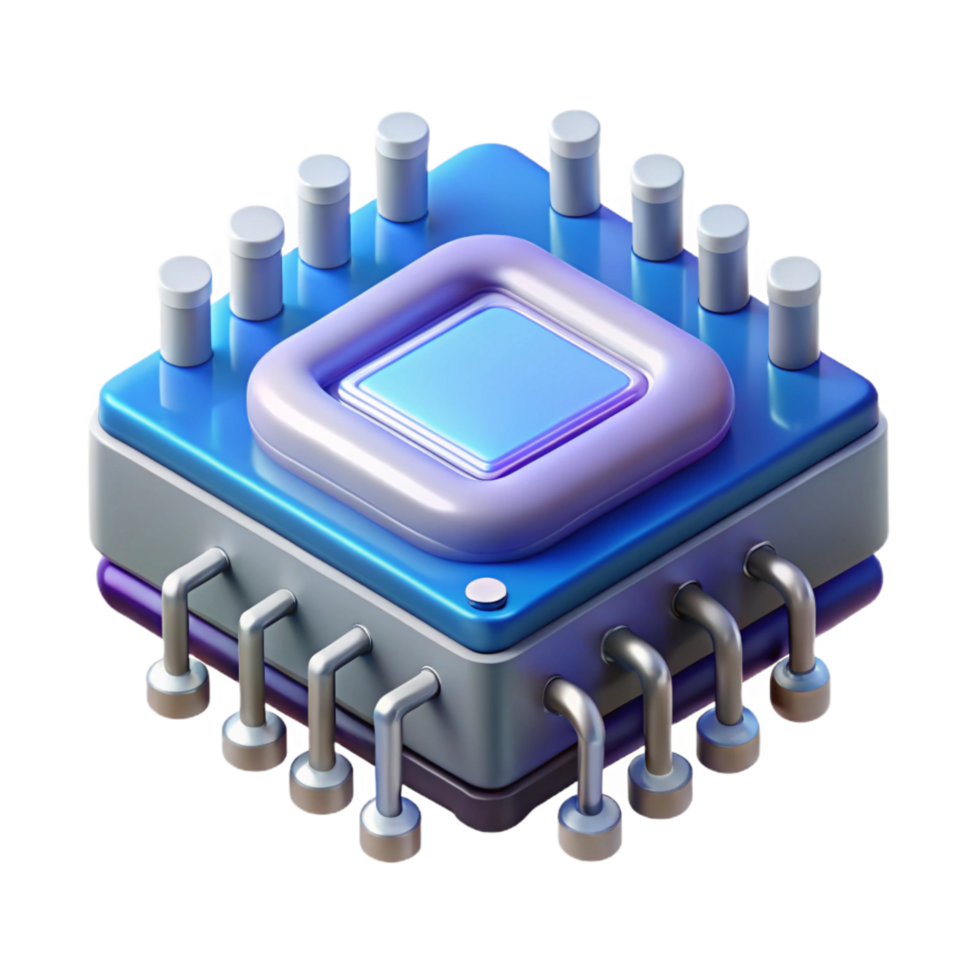 magnificent melancholic artistic A quantum computer processor. NO BACKGROUND with Transparent Background. top-tier png