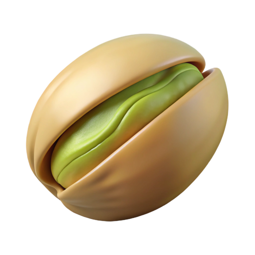 vibrant distinguished Single pistachio nut shelled NO BACKGROUND with Transparent Background. png