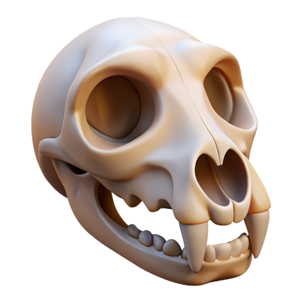 reflective dramatic Animal skull generic NO BACKGROUND with Transparent Background. elite png