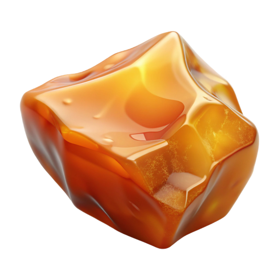 notable tropical Piece of raw amber NO BACKGROUND with Transparent Background. high quality png