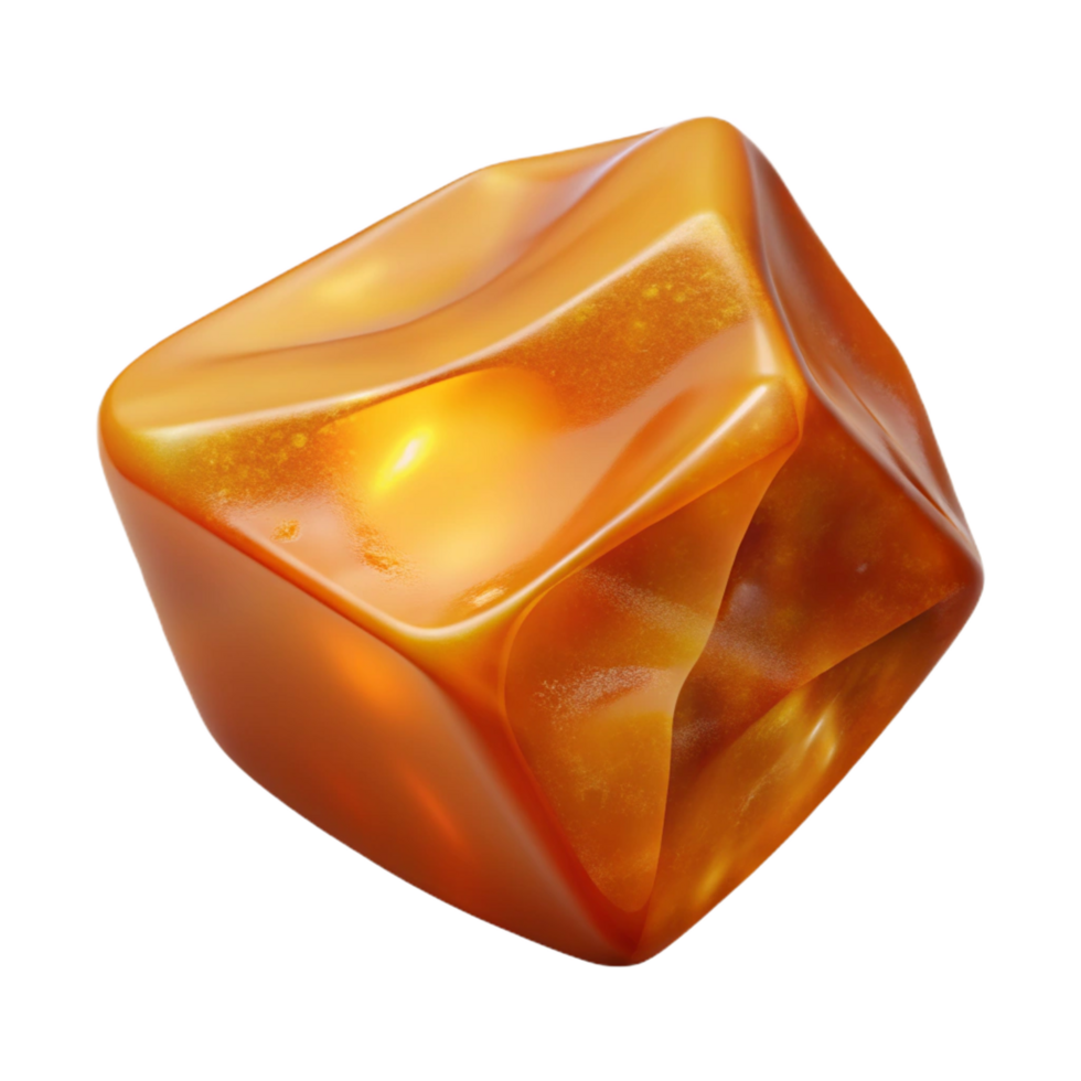 reflective striking Piece of raw amber NO BACKGROUND with Transparent Background. original png