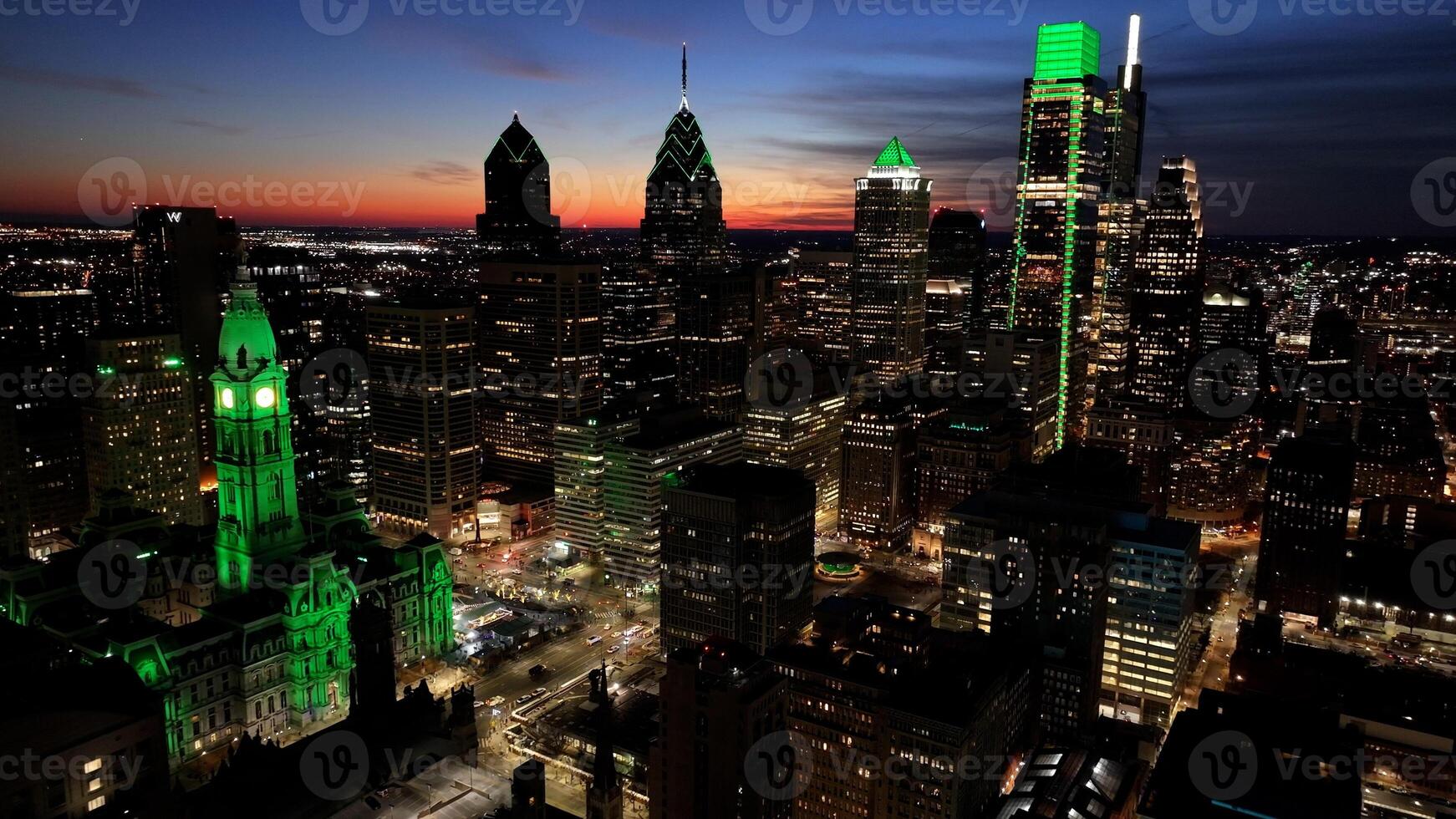 Beauty Philadelphia Skyline at Philadelphia Pennsylvania United States.. Destinations Dusk. photo
