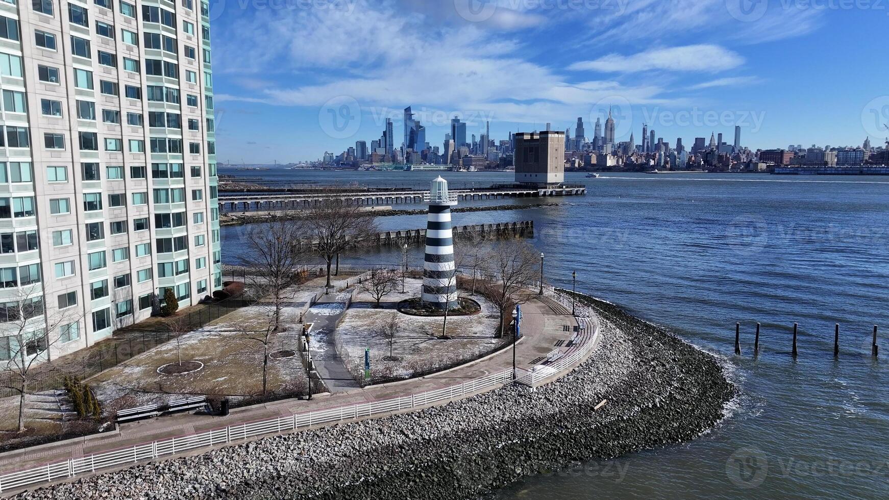 Above Lighthouse Point at Jersey City in New Jersey United States.. Downtown City. photo