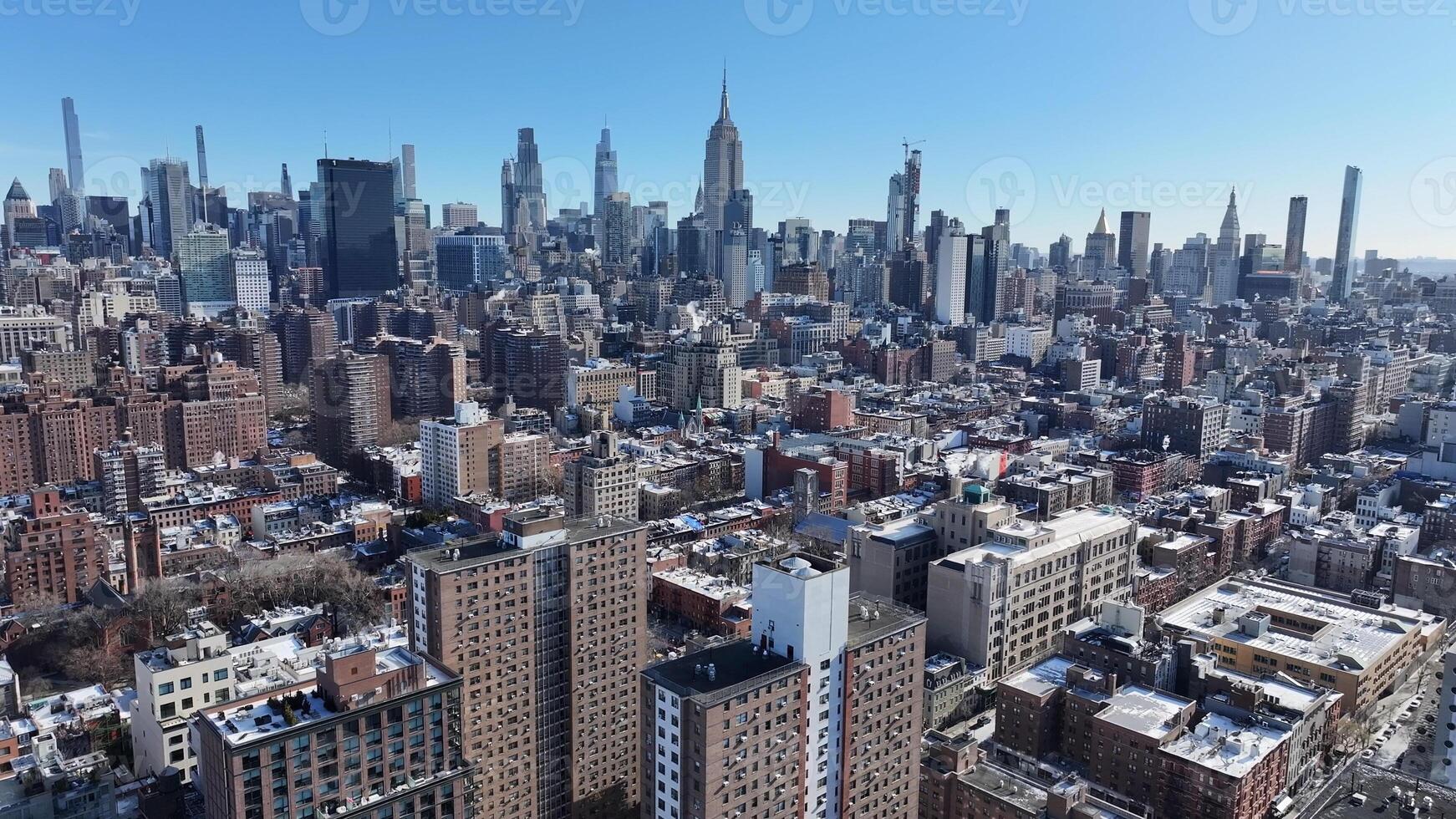 Stunning Downtown New York at Manhattan New York United States.. Corporate Buildings Summer. photo