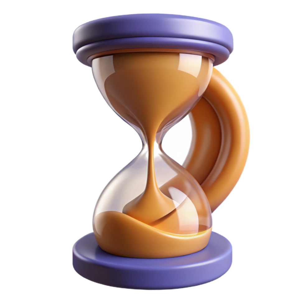 immaculate creative A stylized, winged hourglass, filled with swirling sand. NO BACKGROUND with Transparent Background. high quality png