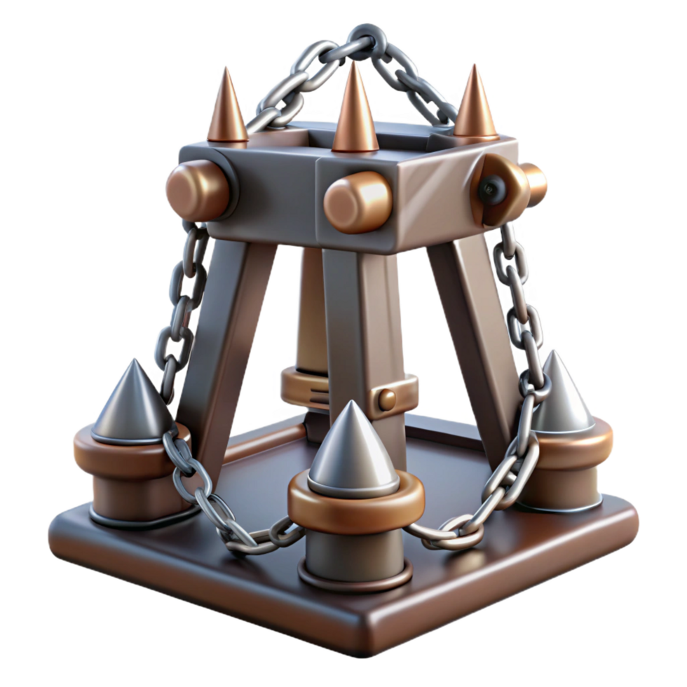sought-after modern A stylized, iron maiden torture device. NO BACKGROUND with Transparent Background. fine detail png