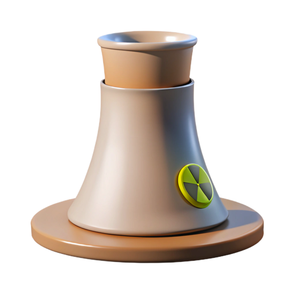 picturesque memorable Nuclear power plant cooling tower, concrete structure NO BACKGROUND with Transparent Background. png