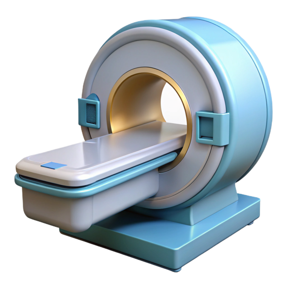 wonderful memorable MRI machine scanner, open and empty NO BACKGROUND with Transparent Background. png
