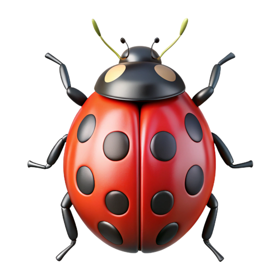 tranquil enchanting A detailed illustration of a ladybug, NO BACKGROUND with Transparent Background. original png