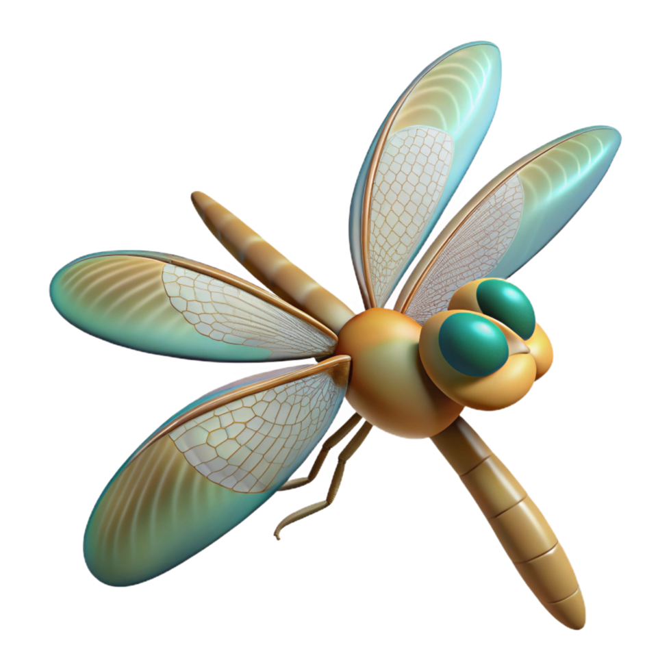 serene exceptional A dragonfly in flight, NO BACKGROUND with Transparent Background. png