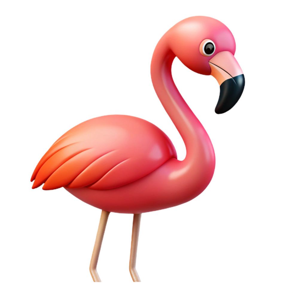 timeless art deco A flamingo, NO BACKGROUND with Transparent Background. sharp png