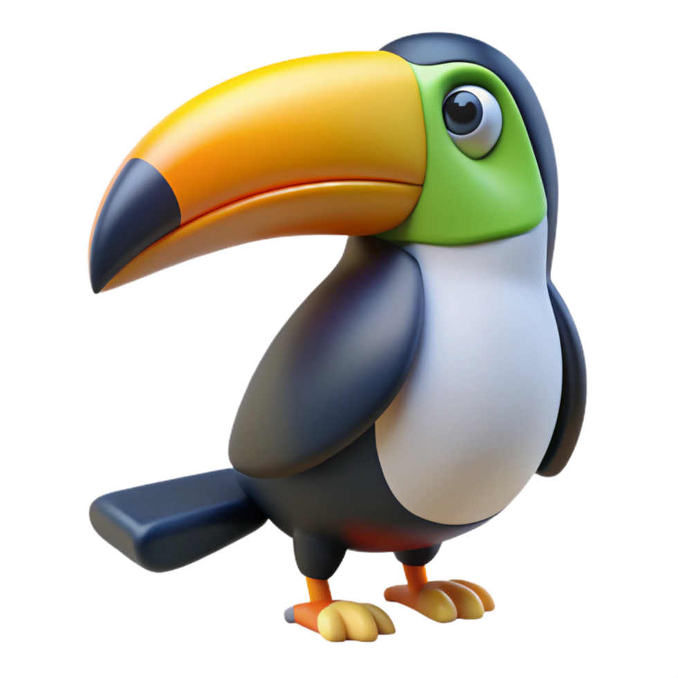 striking geometric A toucan, NO BACKGROUND with Transparent Background. 4K png