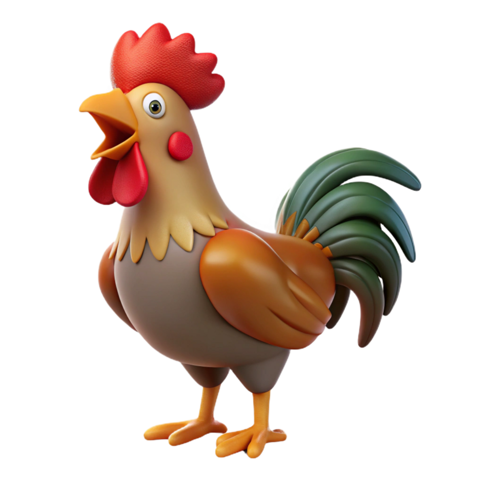 splendid elegant A rooster crowing, NO BACKGROUND with Transparent Background. top-tier png