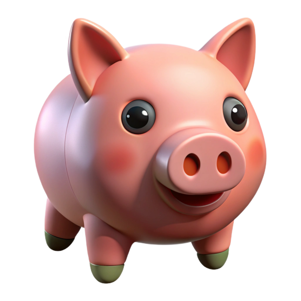 magnificent avant-garde A pink pig. NO BACKGROUND with Transparent Background. detailed png