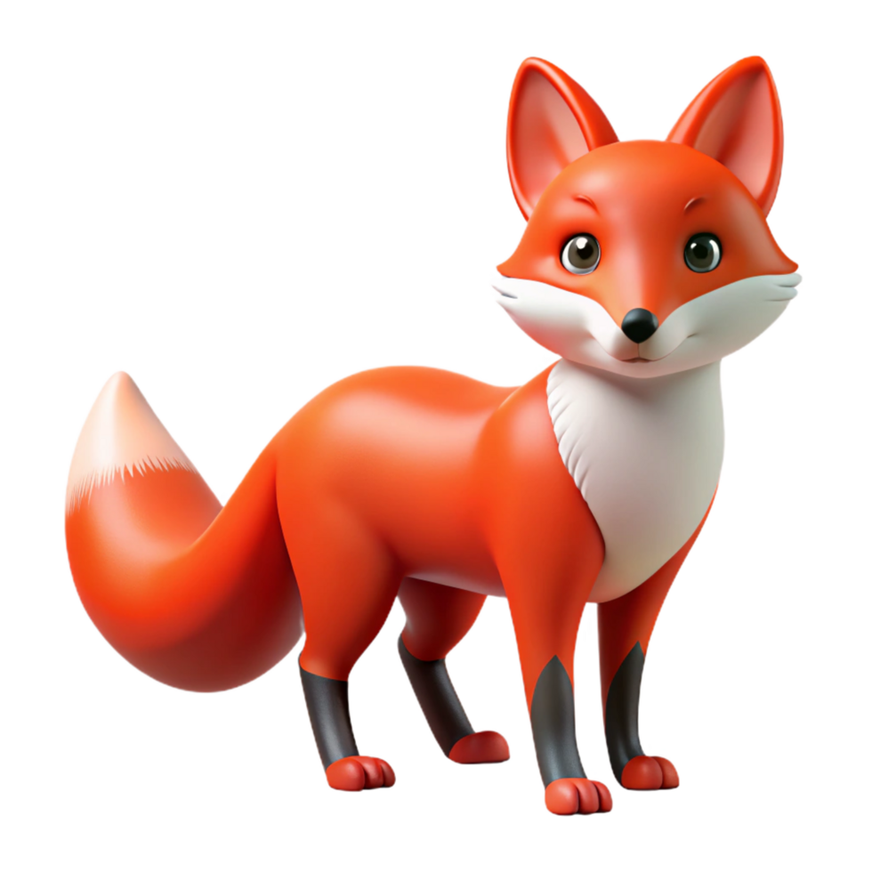 spectacular playful victorian A red fox with a bushy tail. NO BACKGROUND with Transparent Background. top-tier png