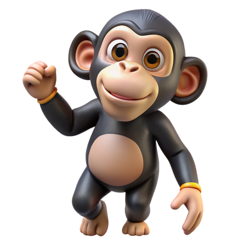 playful wonderful A playful chimpanzee. NO BACKGROUND with Transparent Background. detailed png