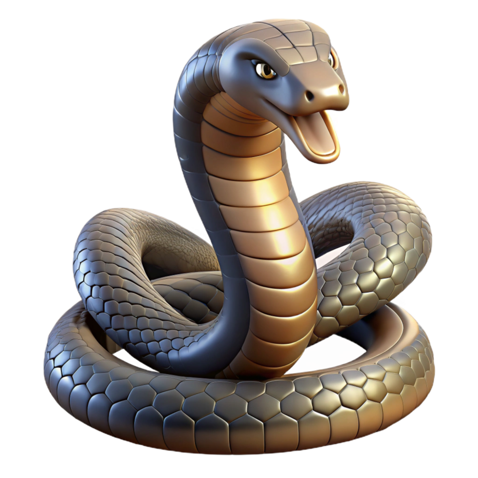 signature urban A coiled king cobra. NO BACKGROUND with Transparent Background. handcrafted png