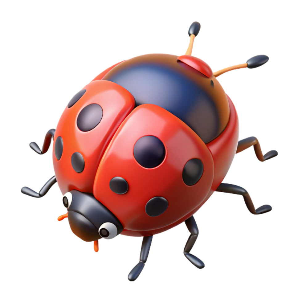 splendid coveted A ladybug crawling. NO BACKGROUND with Transparent Background. png