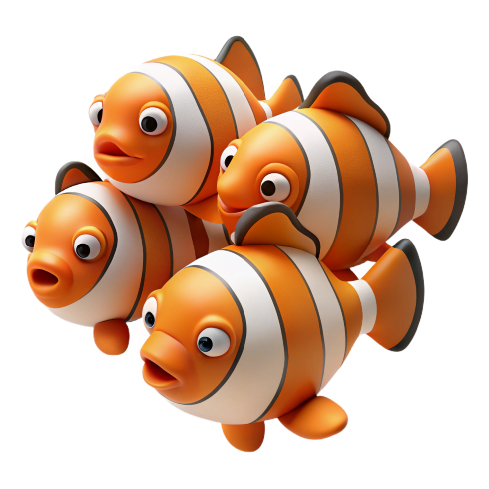 remarkable mid-century A school of clownfish individual clownfish. NO BACKGROUND with Transparent Background. elite png