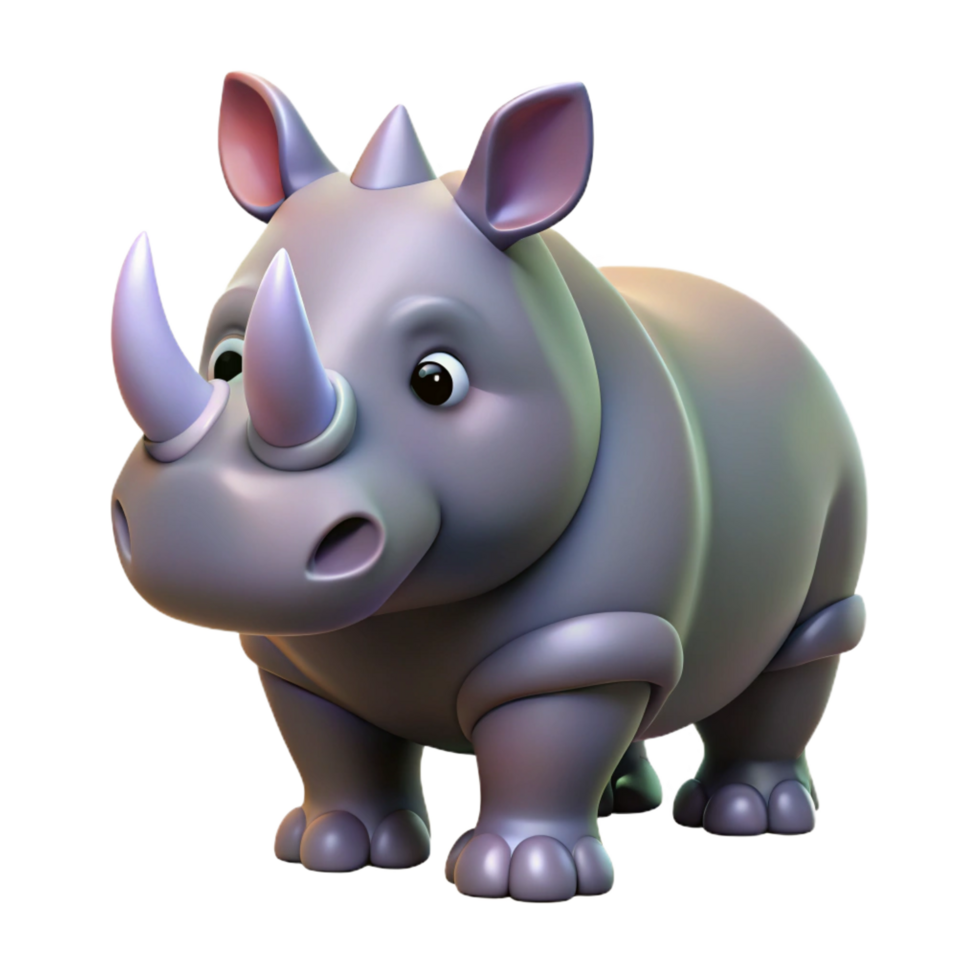 nostalgic vibrant A rhinoceros. NO BACKGROUND with Transparent Background. flawless png