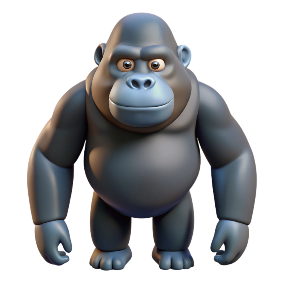 striking coveted A gorilla. NO BACKGROUND with Transparent Background. png