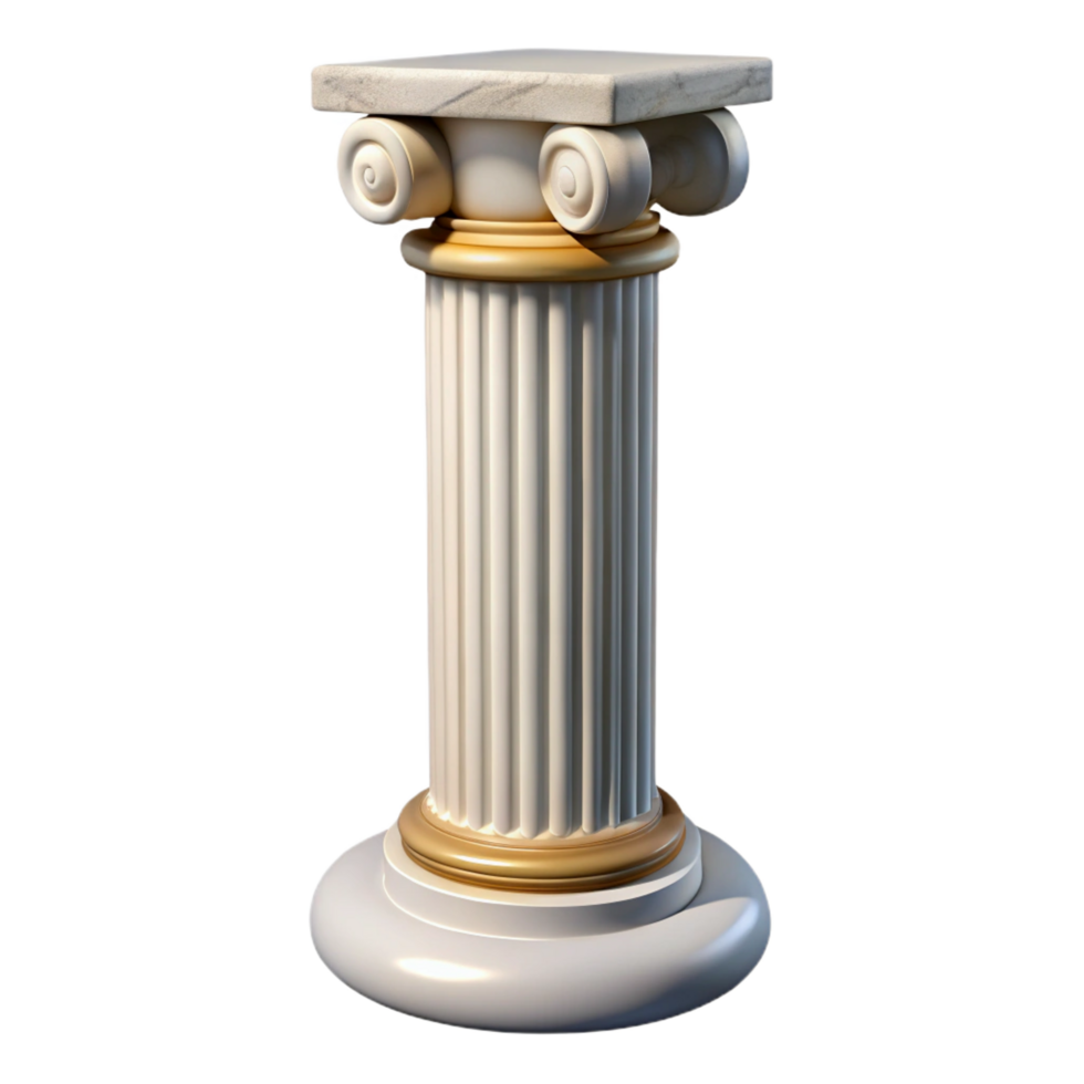 magnificent signature Roman column, fluted marble shaft with Corinthian capital NO BACKGROUND with Transparent Background. png