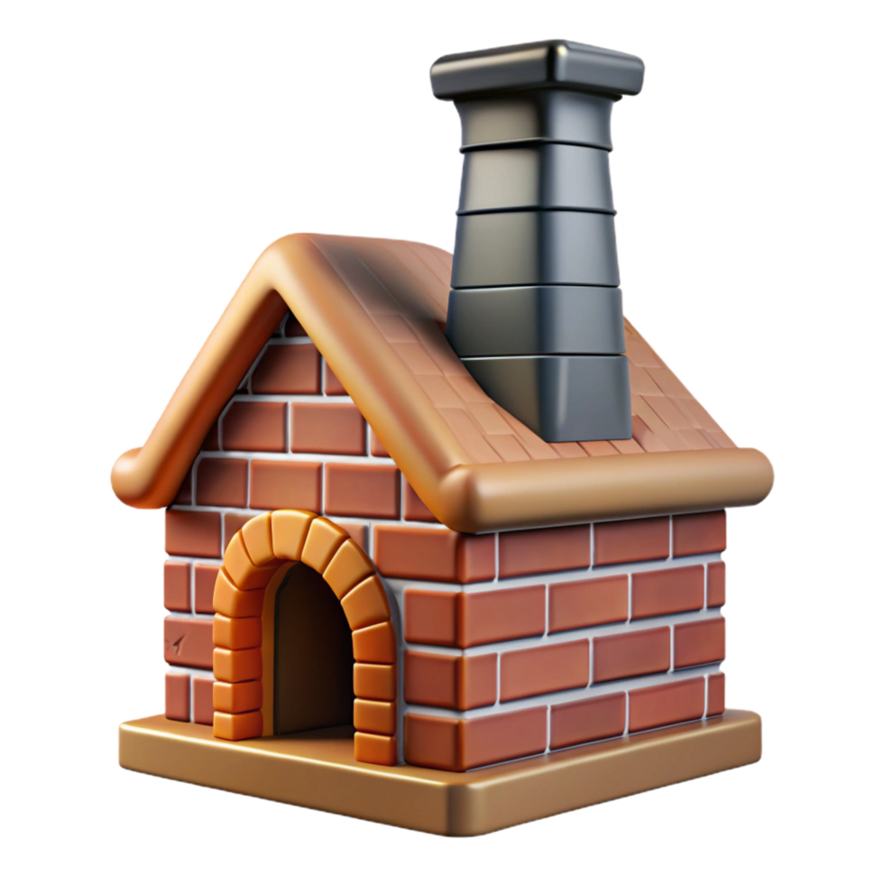 memorable industrial Tudor chimney, brick and decorative patterns NO BACKGROUND with Transparent Background. flawless png