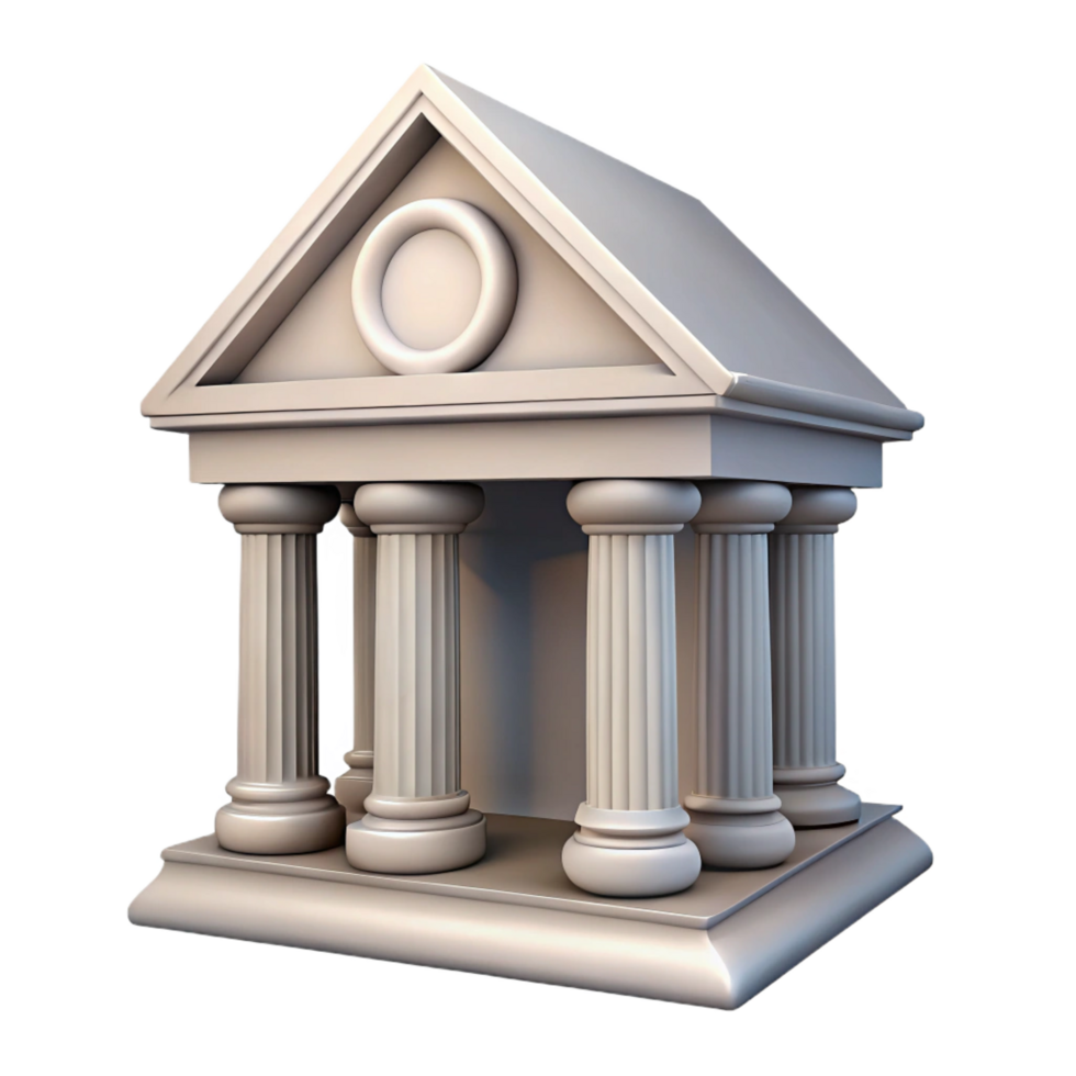 reflective vibrant Classical pediment, triangular gable with ornate sculpture NO BACKGROUND with Transparent Background. gallery standard png