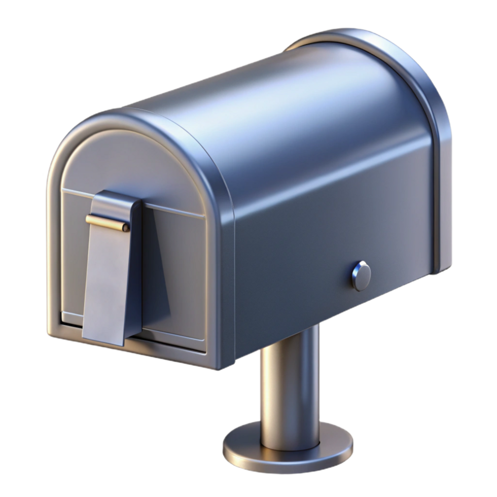 mesmerizing classic Modern mailbox, sleek metal design NO BACKGROUND with Transparent Background. genuine png