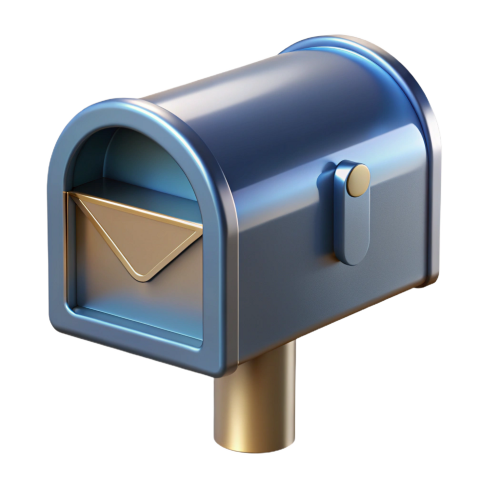 peaceful magnificent Modern mailbox, sleek metal design NO BACKGROUND with Transparent Background. perfect clarity png