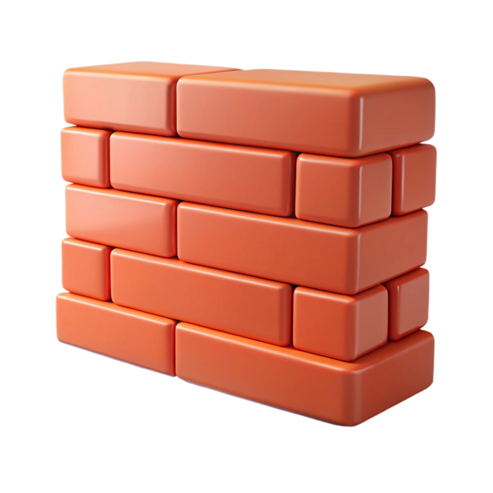 spectacular renaissance Brick wall section, red clay bricks NO BACKGROUND with Transparent Background. impeccable png