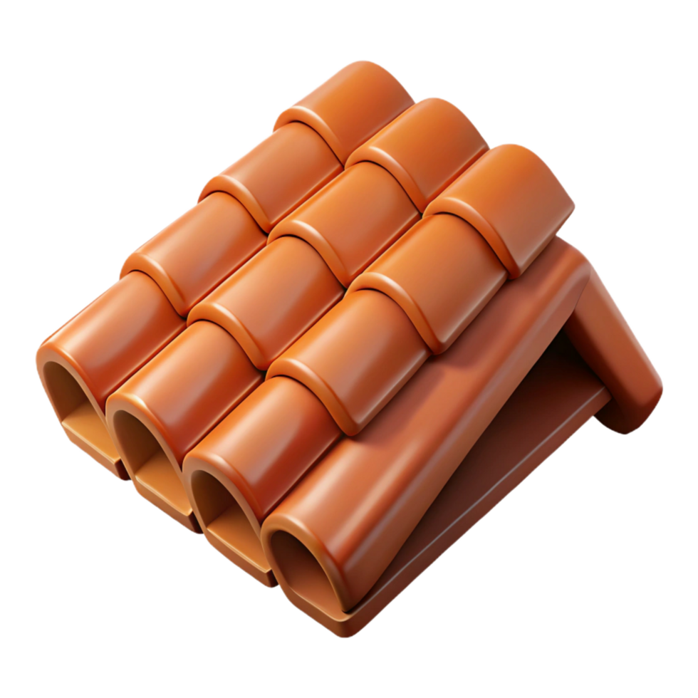 notable classic Roof tile, terracotta clay NO BACKGROUND with Transparent Background. high quality png