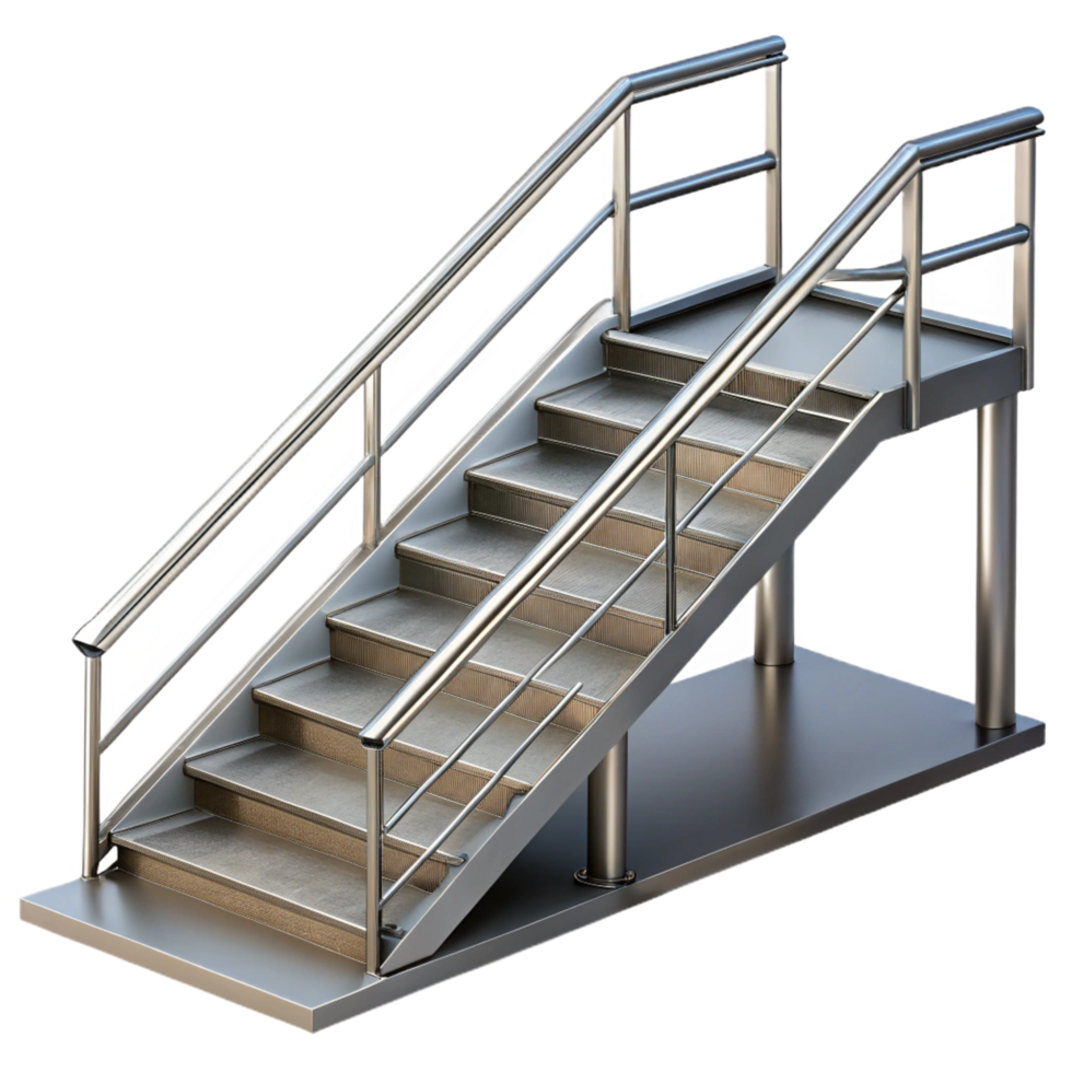 joyful stunning Fire escape, metal stairs and railings NO BACKGROUND with Transparent Background. ultra HD png
