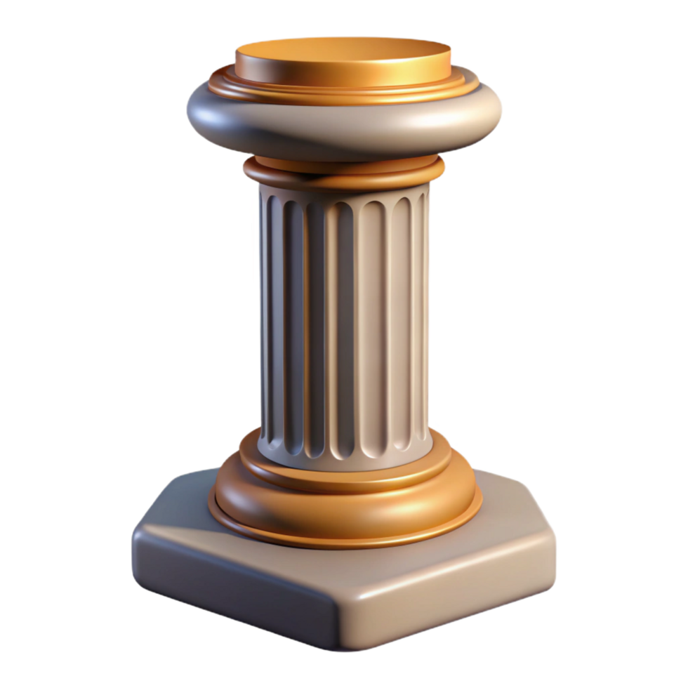 sumptuous ethereal gothic Column base, decorative plinth NO BACKGROUND with Transparent Background. sharp png