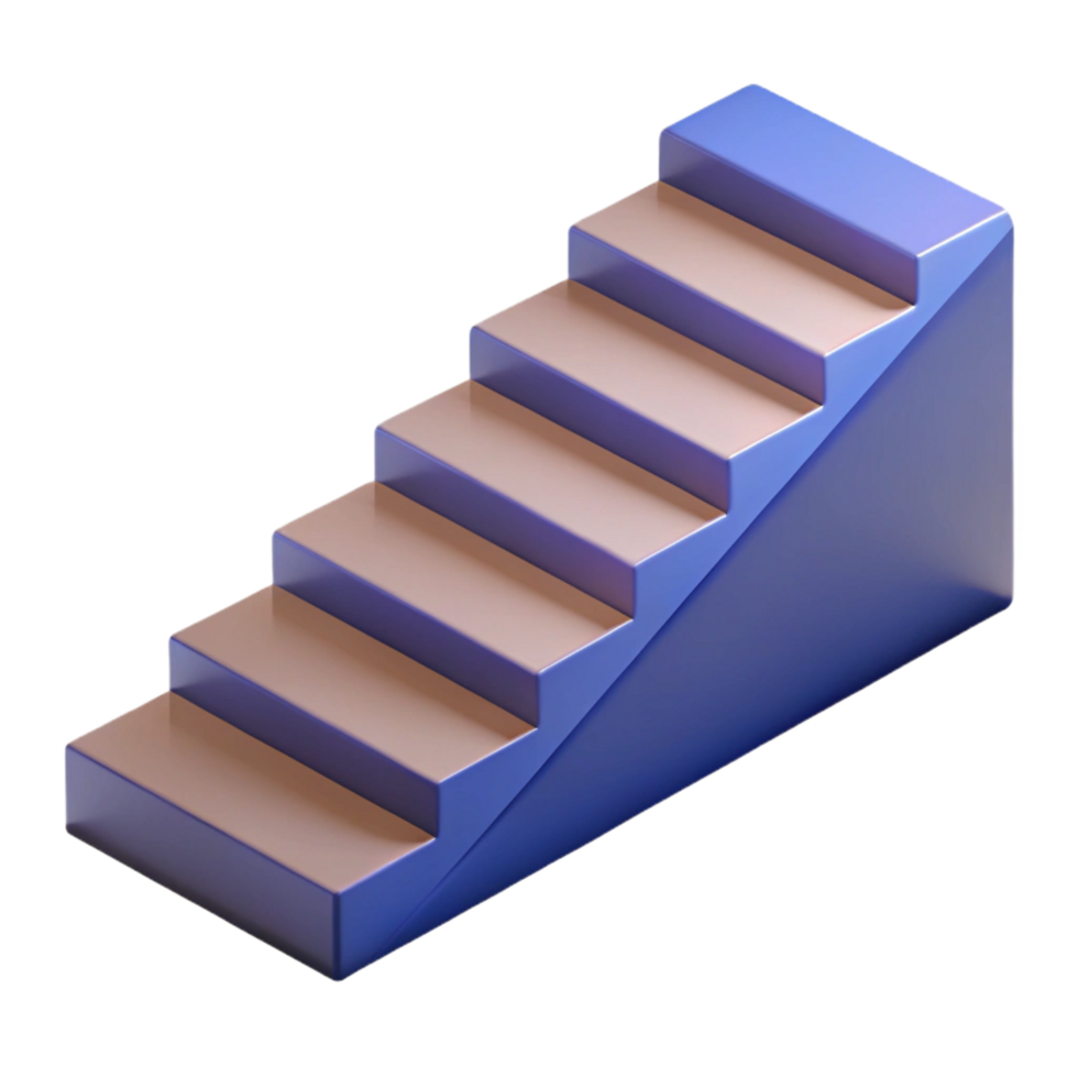 memorable mid-century Stair tread, horizontal part of a step NO BACKGROUND with Transparent Background. 4K png